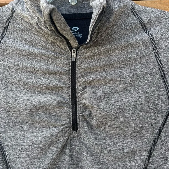 245.CHAMPION Women’s Athletic Gray 1/4 Zip Semi-Fitted Top - Picture 3 of 12